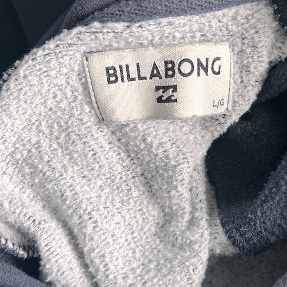 Billabong Vintage Surfer Skater Fleece Pullover Men’s Size L Blue White Hoodie - Picture 12 of 15